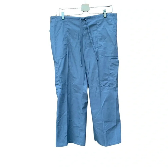 ScrubStar women's grey petite large scrub pants - Picture 1 of 3